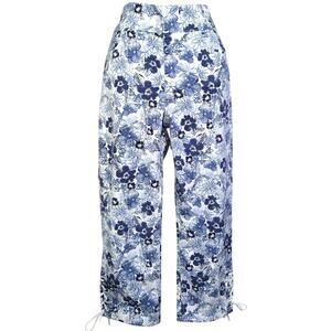 Westbound Floral Pull-On Capri Pants Size 6 Stretch Side Tie